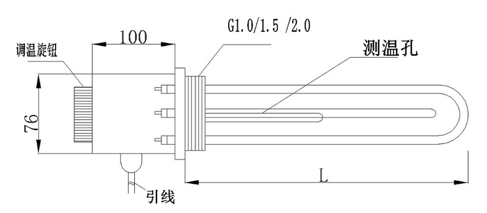 可調(diào)節(jié)溫度電加熱管產(chǎn)品圖紙